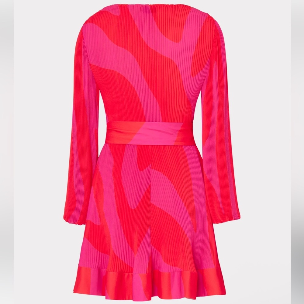 Milly Liv Zebra Pleated Dress Size 0 NWT - Picture 2 of 9